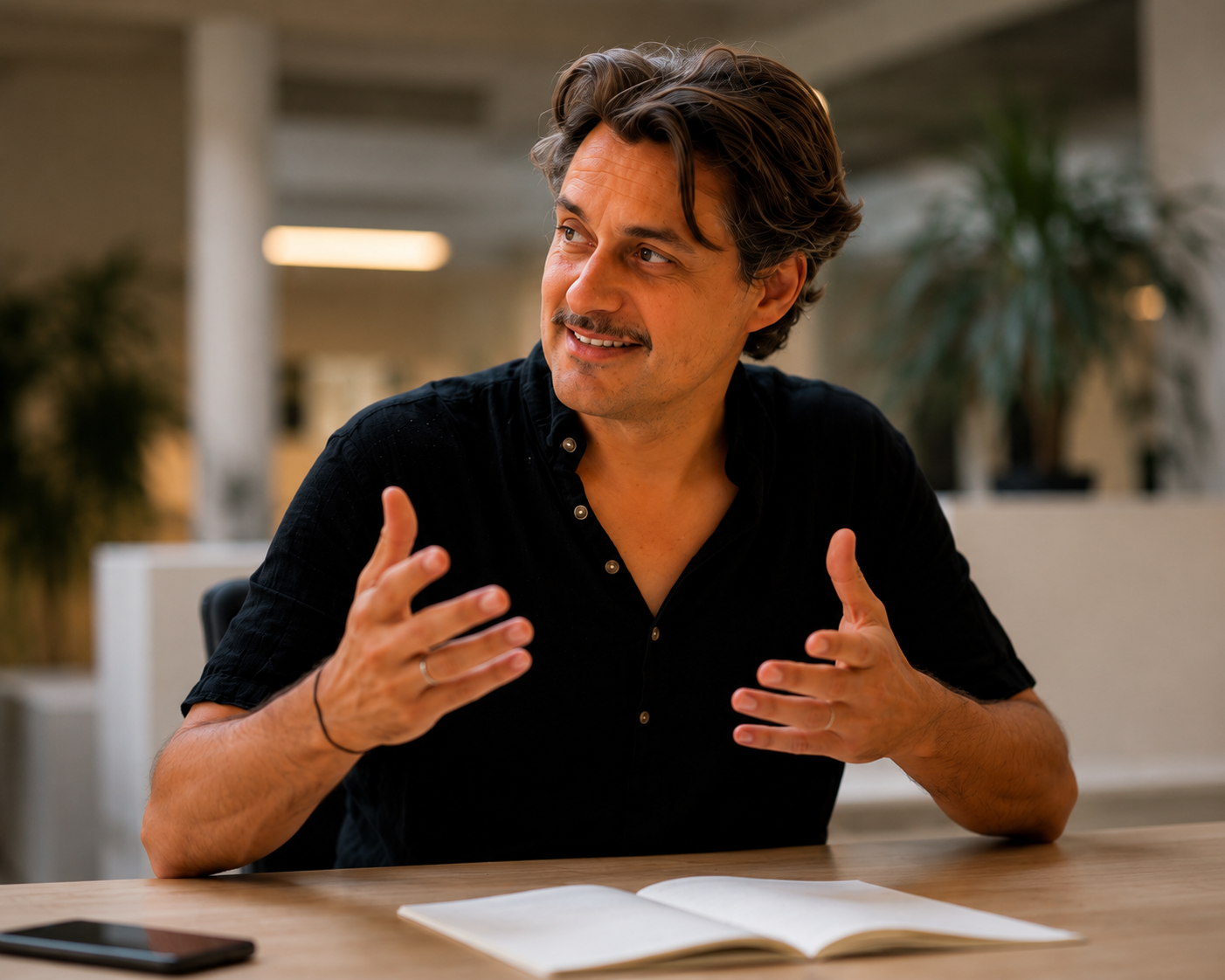 Guillaume Rouffiac en échange avec un client